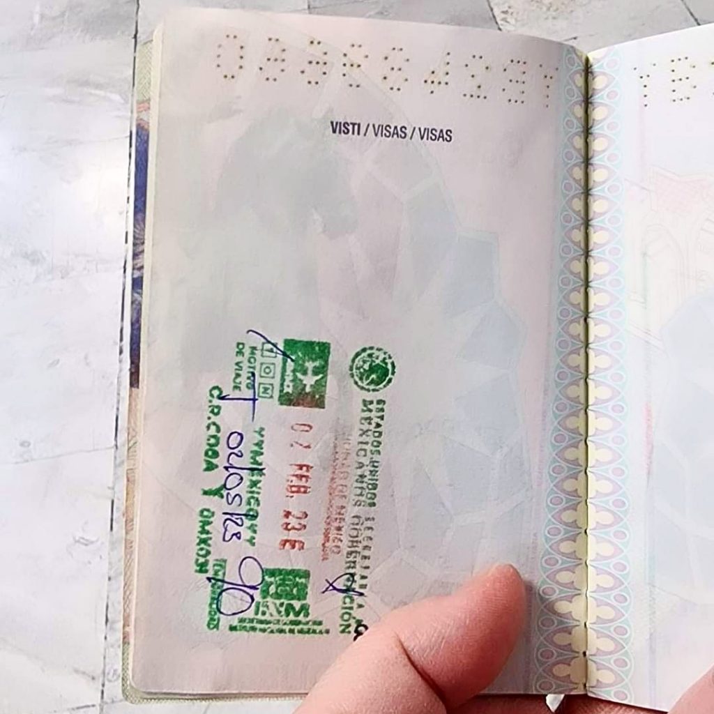 passaporto timbro del Messico